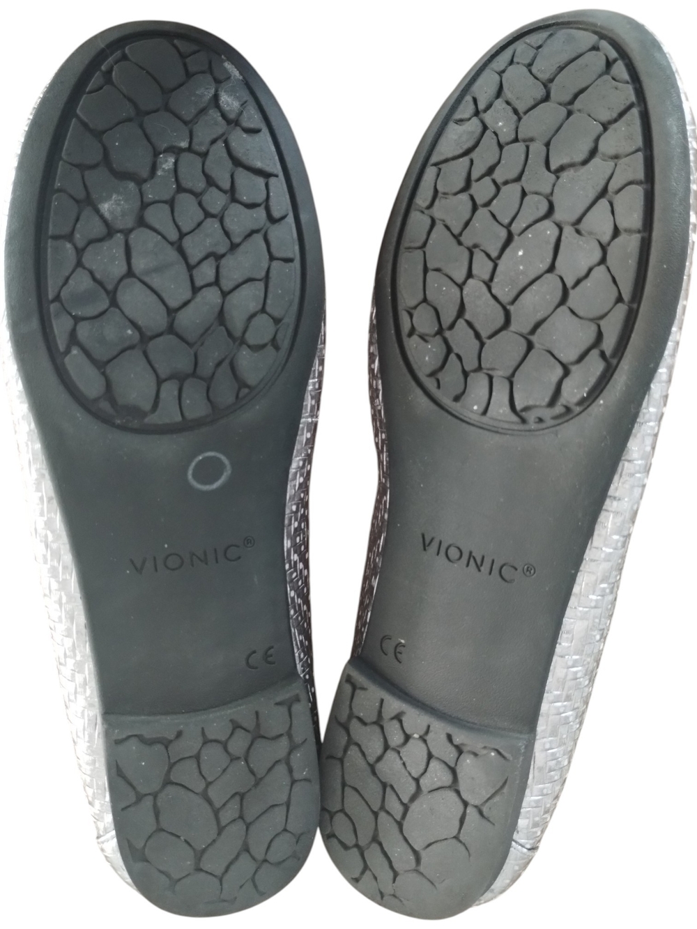 Vionic Anita Silver Metallic Basketweave Ballet Flats Orthotic 8 - Picture 7 of 11